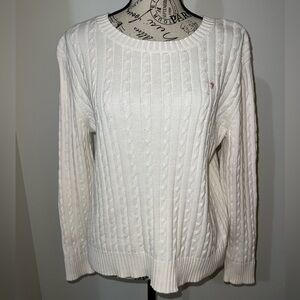 Vintage Duck Head Cream Cable Knit Sweater/Scoop Neck/Size Medium